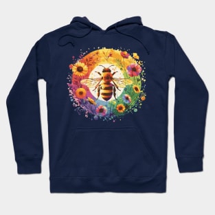 Bee and Flowers Rainbow Hoodie